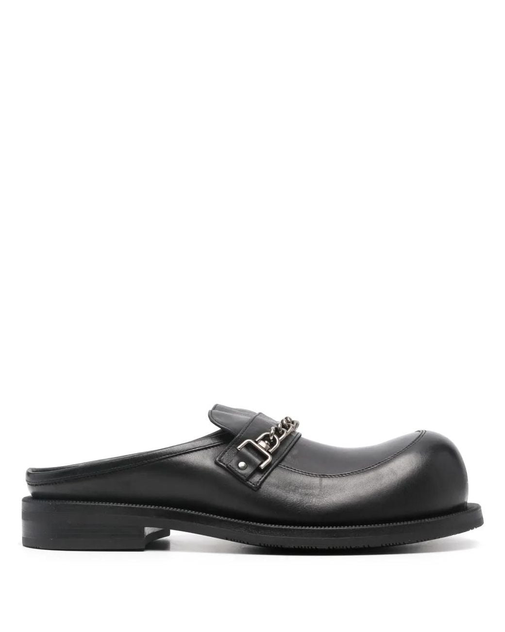 Martine Rose Black Chain-Detailed Leather Mules