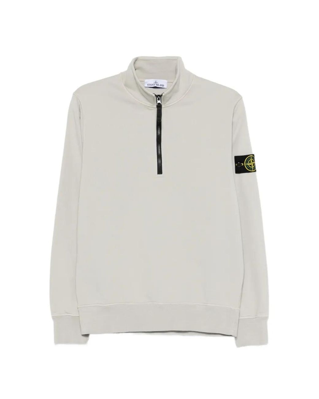 Stone Island White 6100070 Organic Cotton Fleece Sweatshirt for men