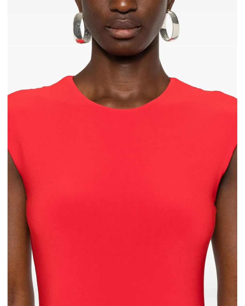 Nissa Red Backless Midi Dress