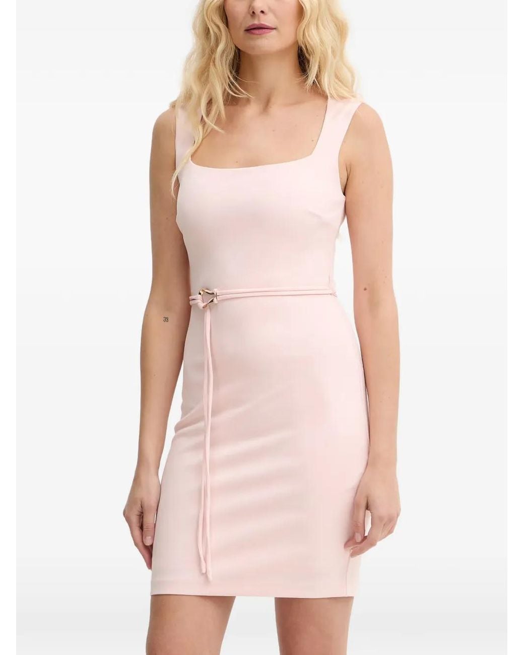 Guess Pink Belted Mini Dress
