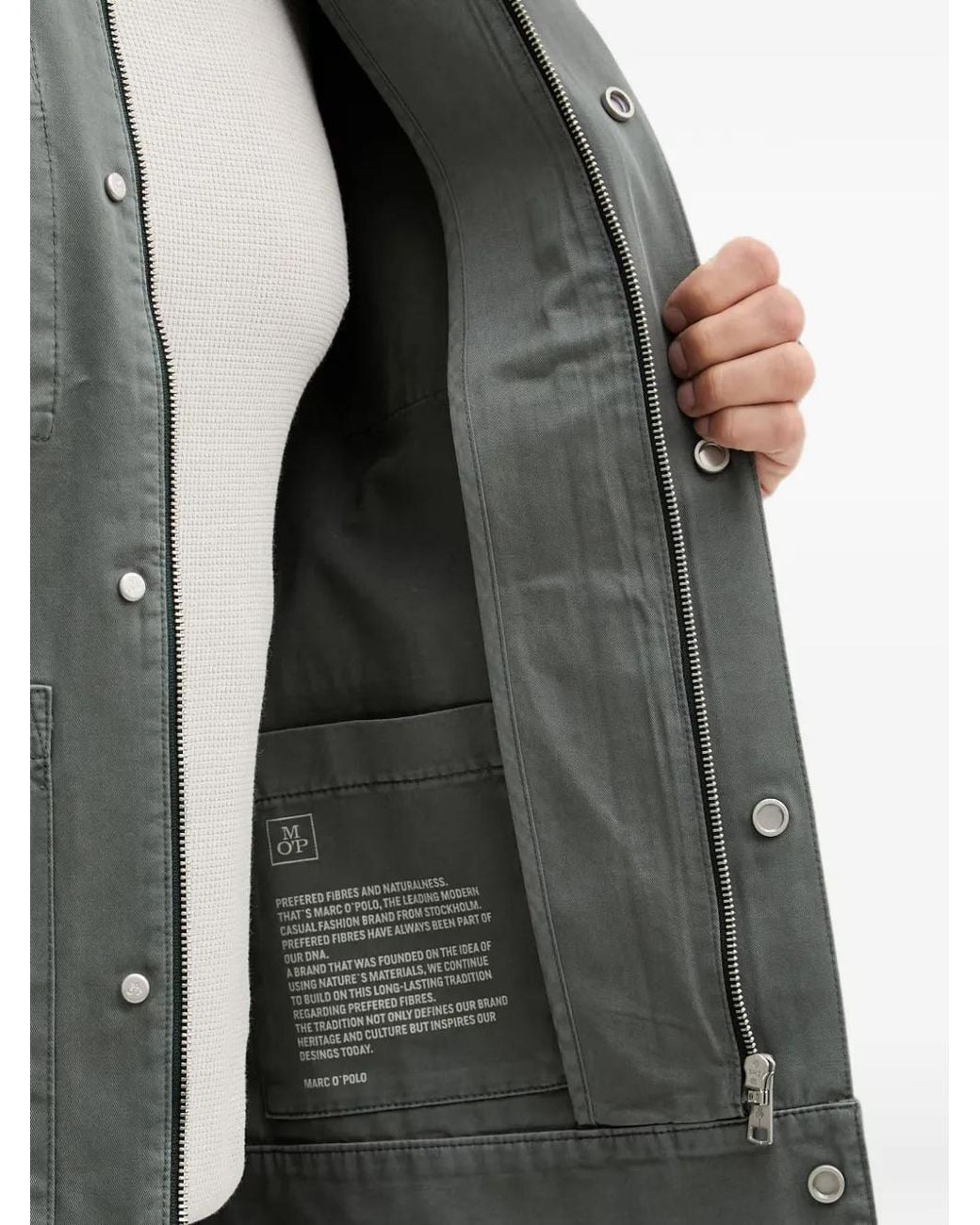 Marc O' Polo Gray Corduroy-Collar Patch-Pocket Jacket for men