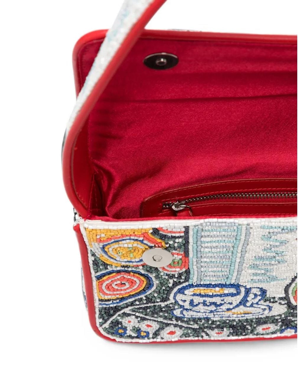 Staud White Tommy Bead-Embellished Shoulder Bag