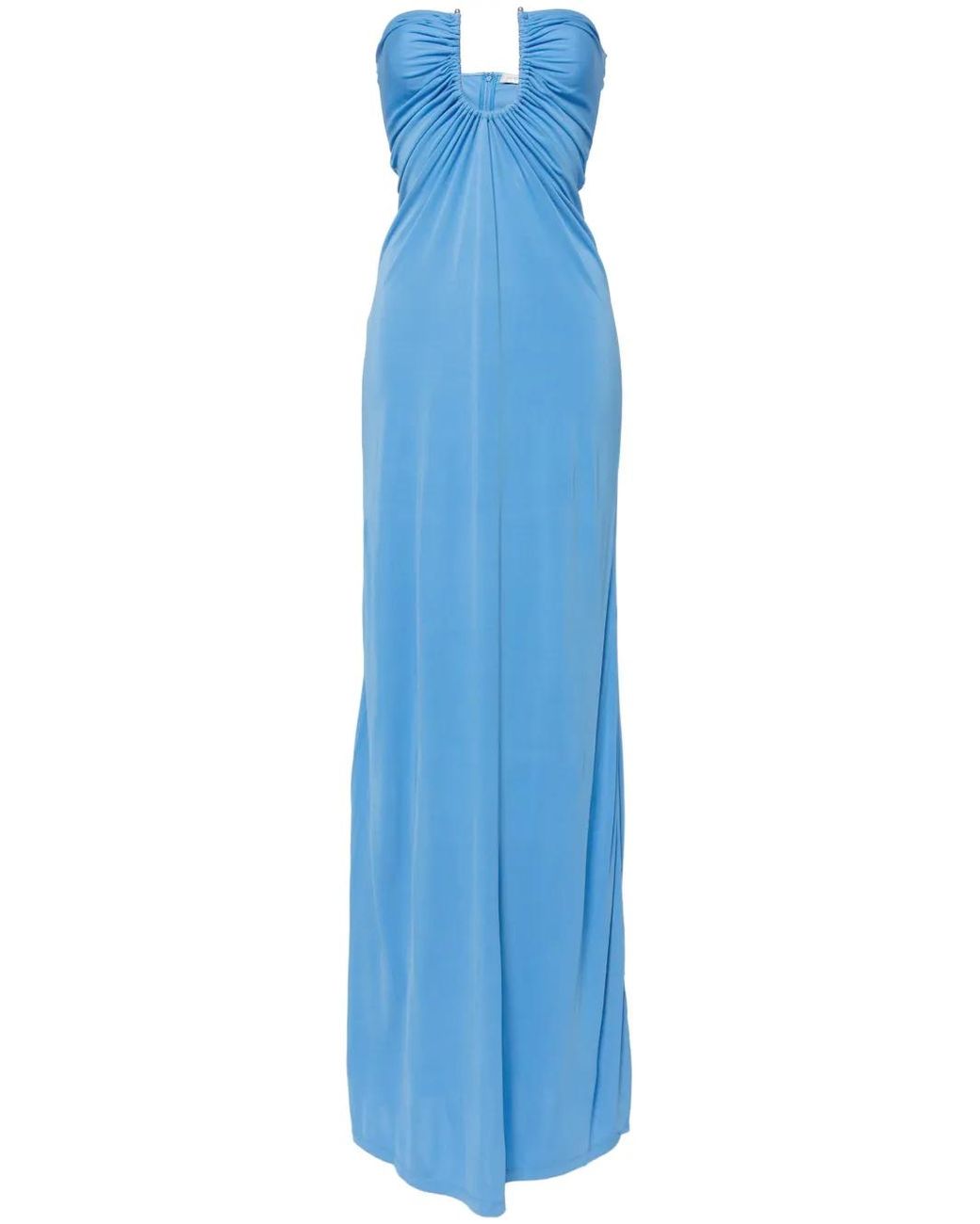 Christopher Esber Blue Arced Palm Strapless Dress