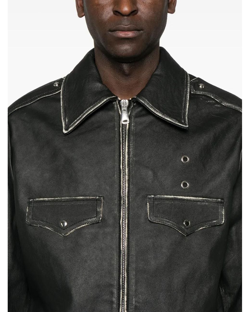 Coperni Black Leather Body Jacket for men