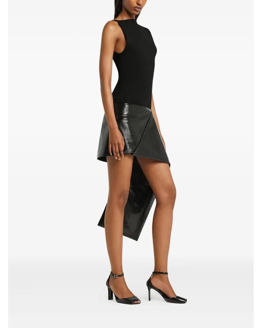 Courreges Black Oblique Interlock Top