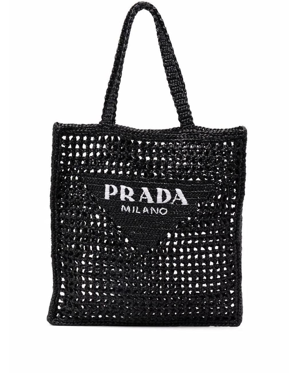 Prada Black Grobes leinen tote