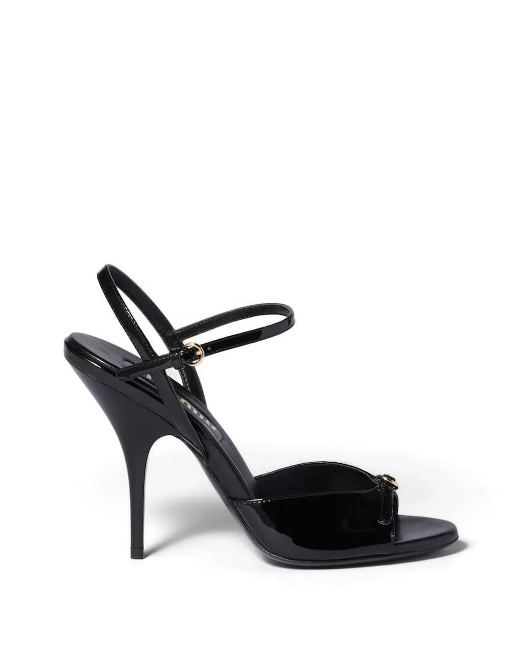 Miu Miu Black Buckle Leather Sandals