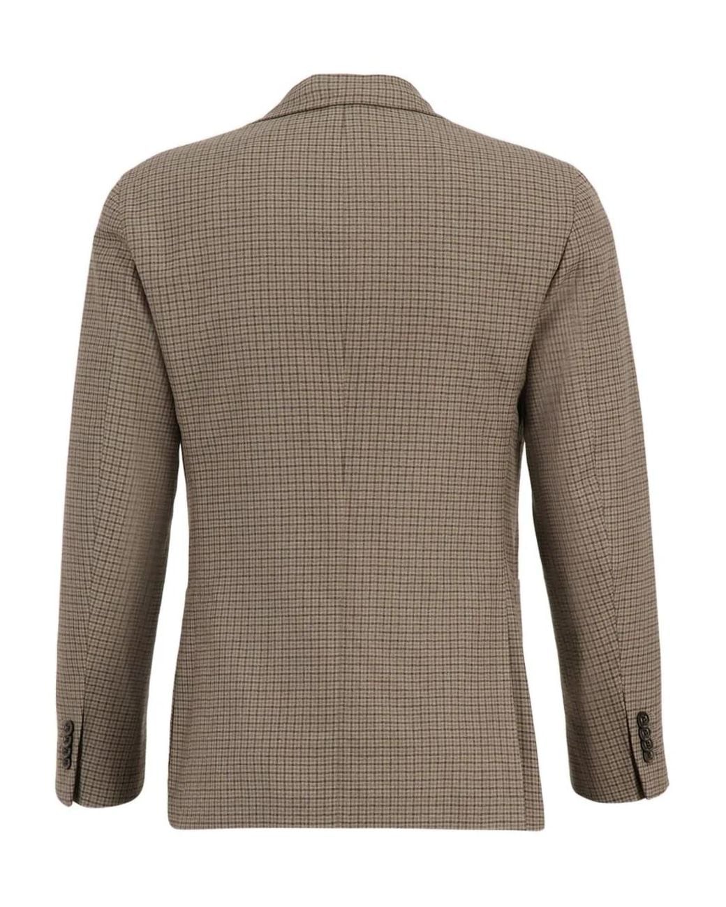 Boglioli Brown Single-Breasted Checked Blazer for men