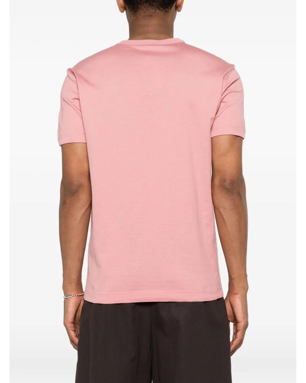 Dolce & Gabbana Pink Logo-Patch T-Shirt for men