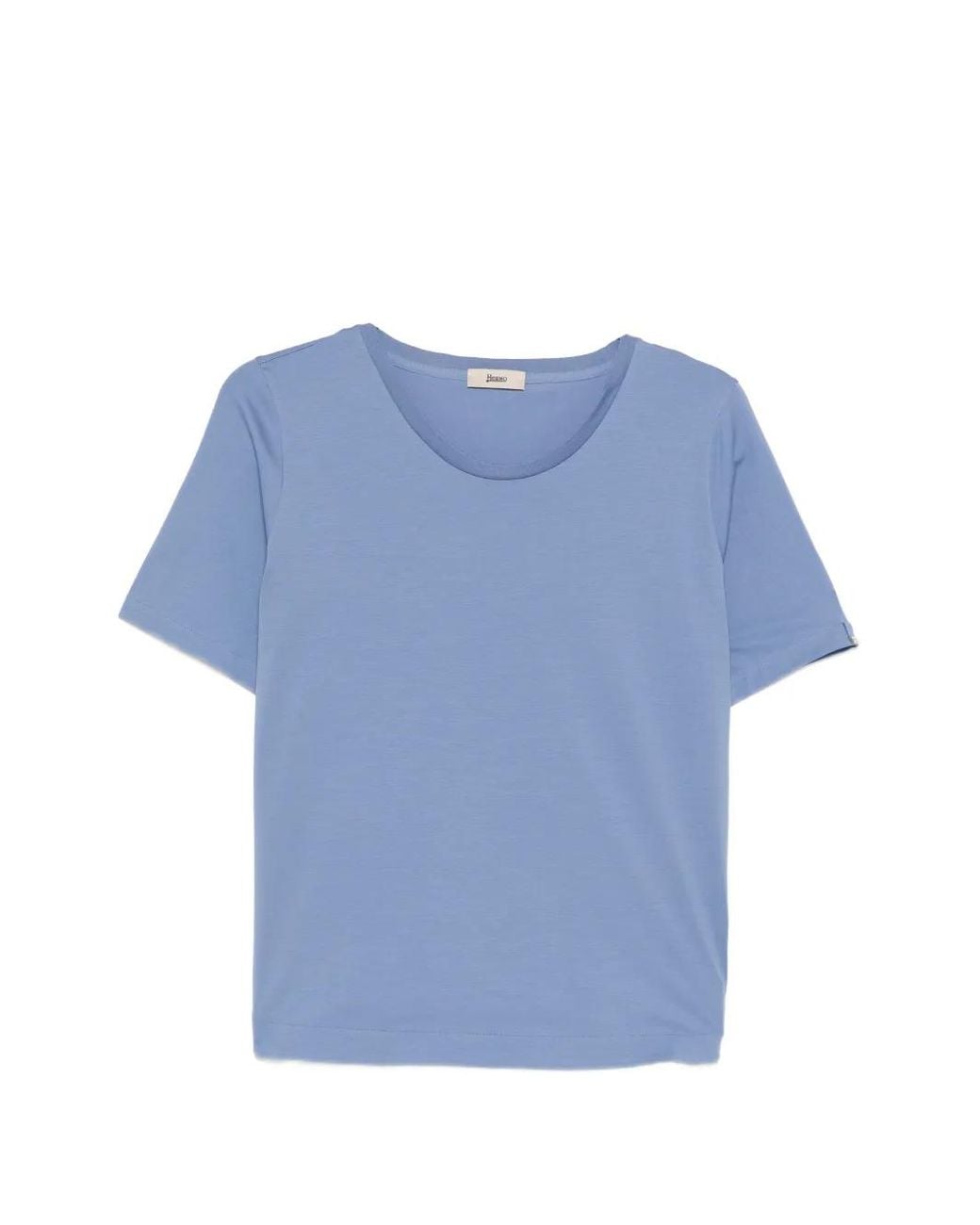 Herno Blue Round-Hem T-Shirt