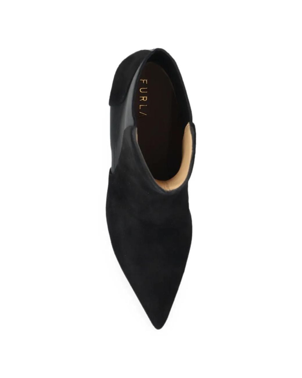 Furla Black Suede Pointed-Toe Ankle Boots