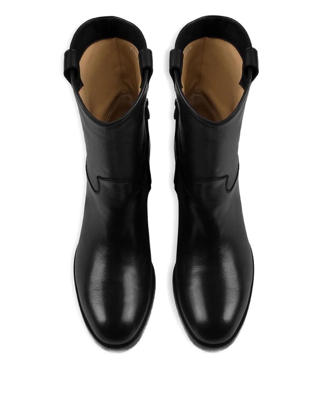 Doucal's Black Zip-Up Leather Ankle Boots