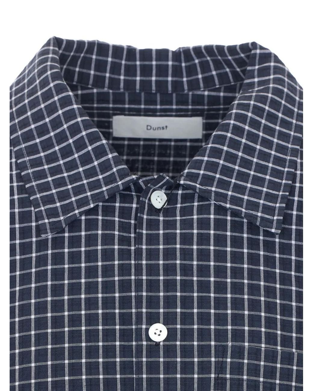 DUNST Blue Holiday Check Shirt