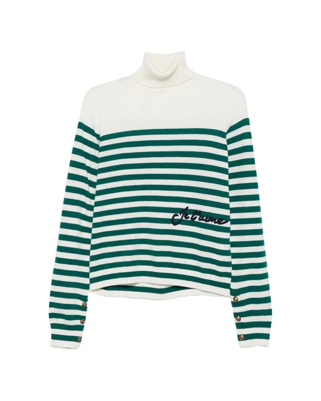 Pull Rayé À Col Roulé Liu Jo en coloris Green