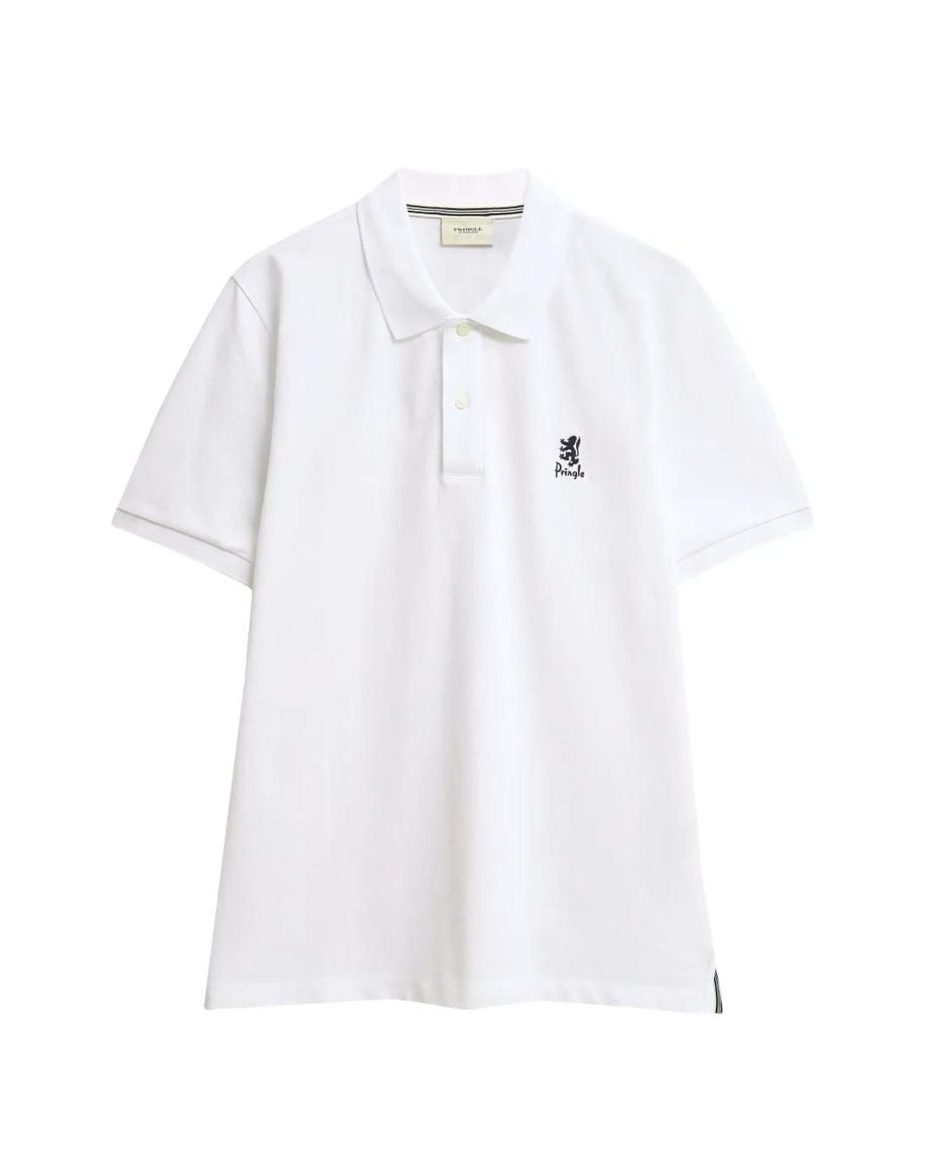 Pringle of Scotland White Embroidered-Logo Piqué Polo Shirt for men
