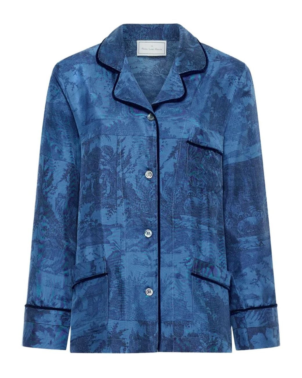 Pierre Louis Mascia Blue Landscape-Print Shirt