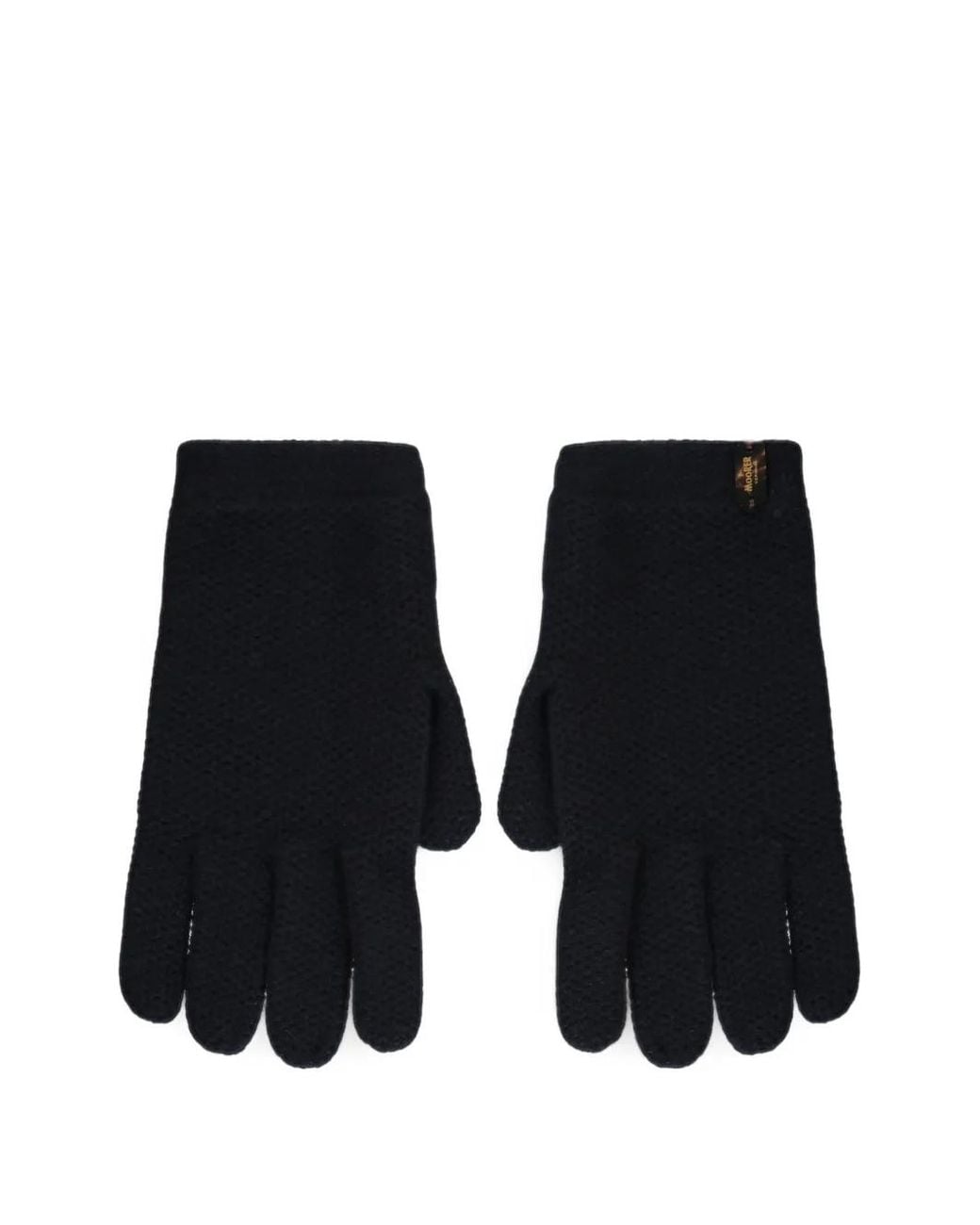 Moorer Black Knitted Cashmere Gloves