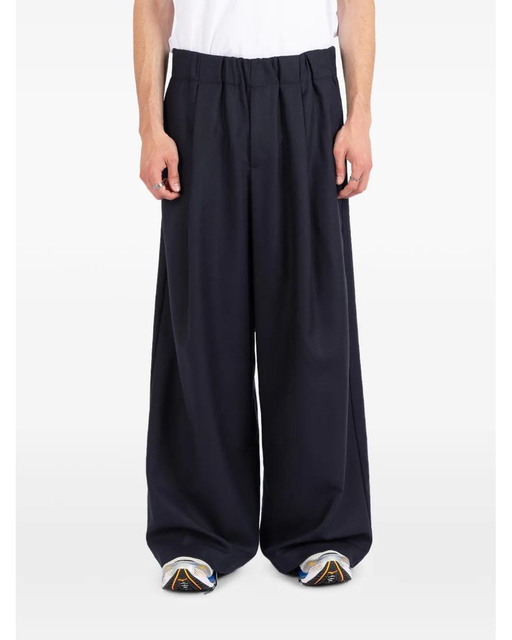 Societe Anonyme Blue Pantalon Ample Gatsby À Design Plissé