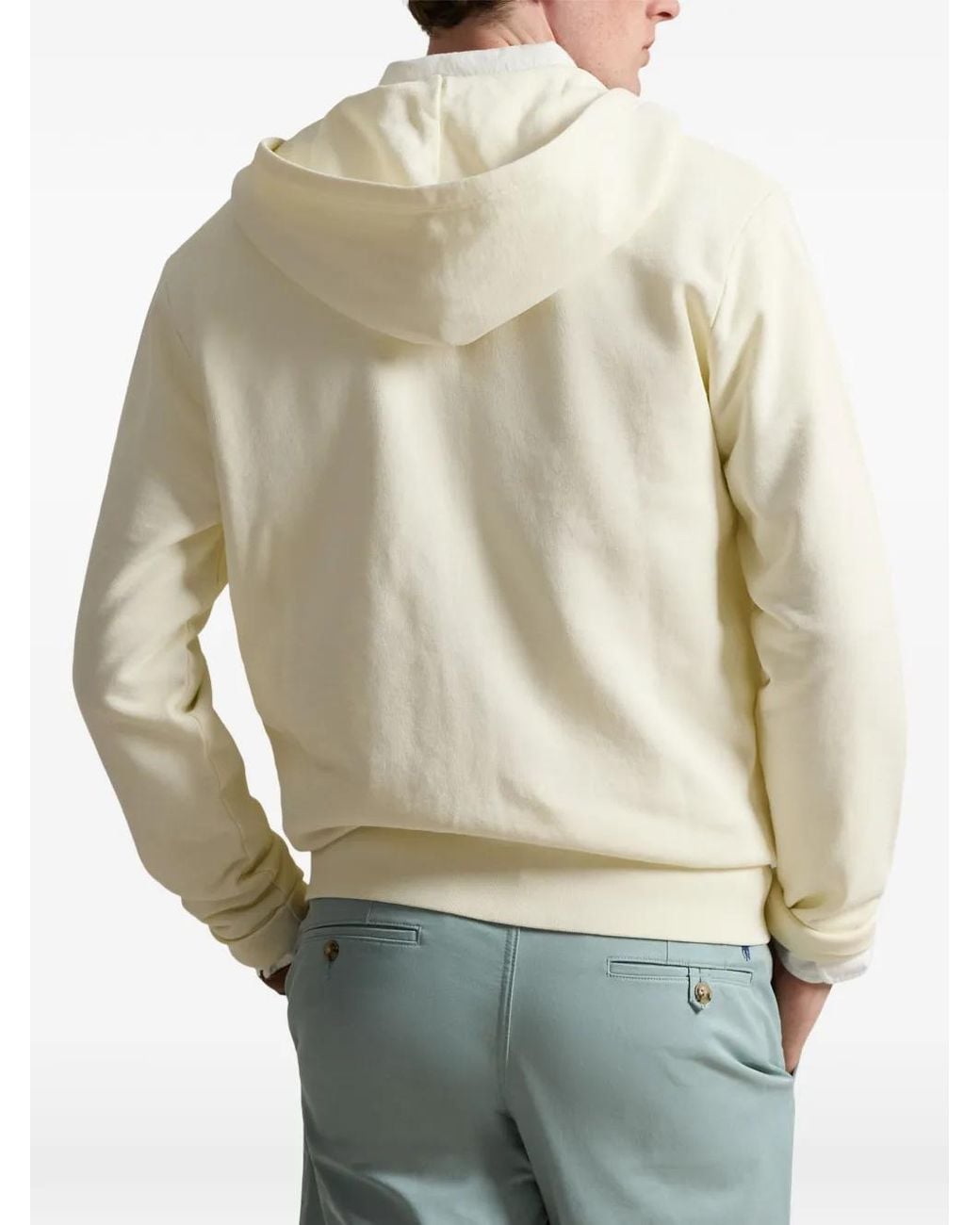 Polo Ralph Lauren White Embroidered-Logo Zip-Up Hoodie for men