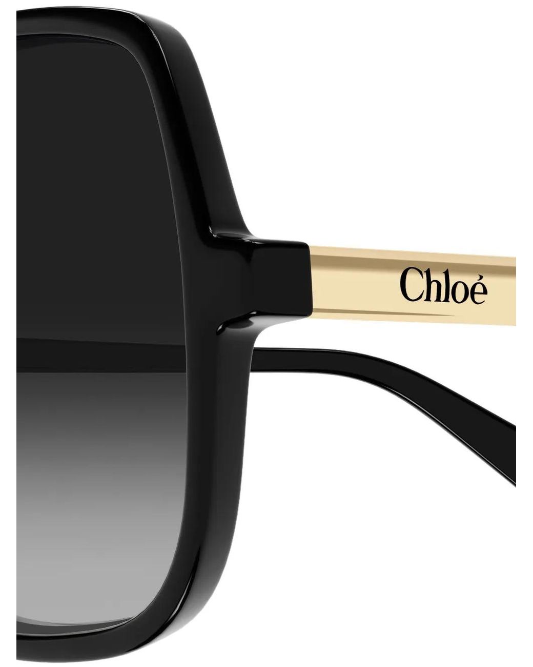 Chloé Black Oversized Geometric-Frame Sunglasses