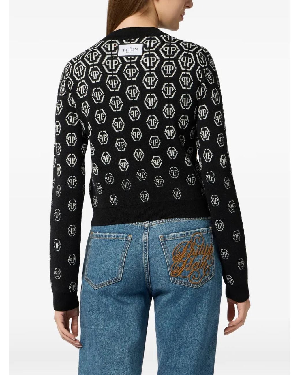 Pull À Logo Brodé Philipp Plein en coloris Black