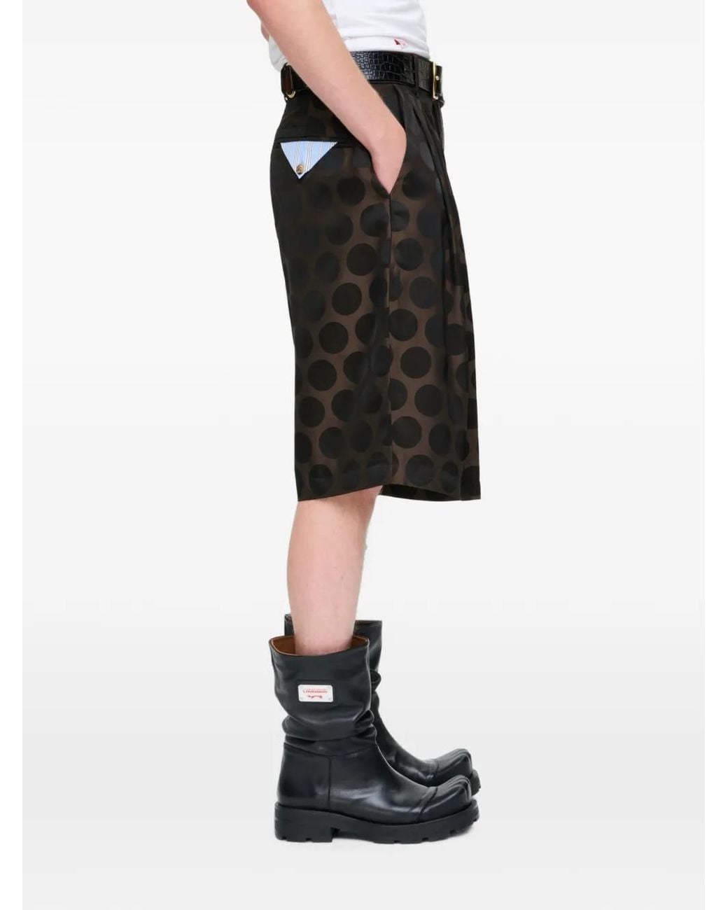 Charles Jeffrey Black Polka-Dot Tailored Shorts for men
