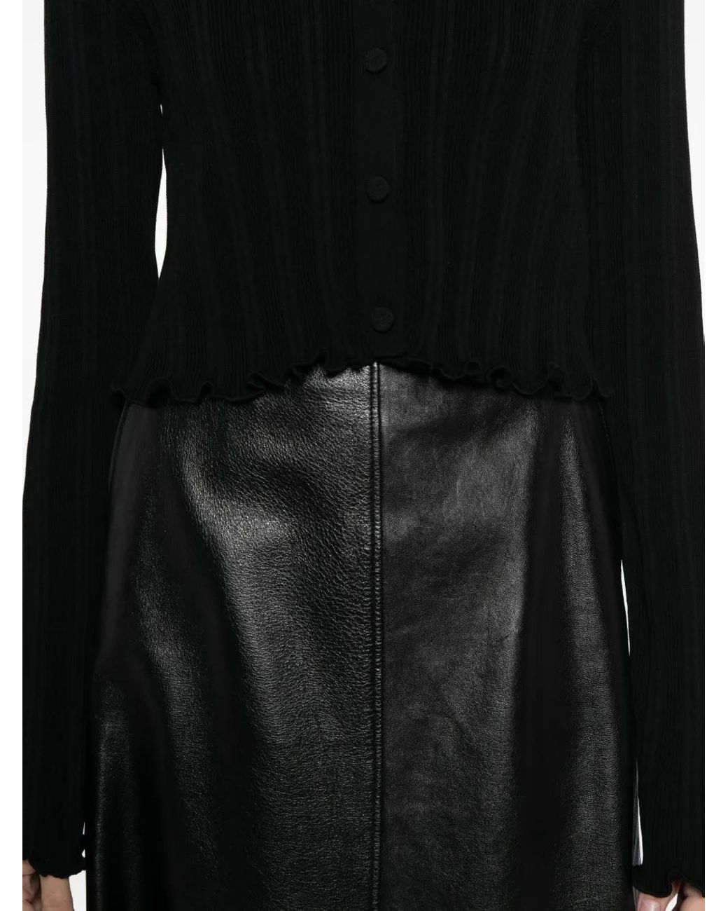 Jil Sander Black Frilled Cardigan