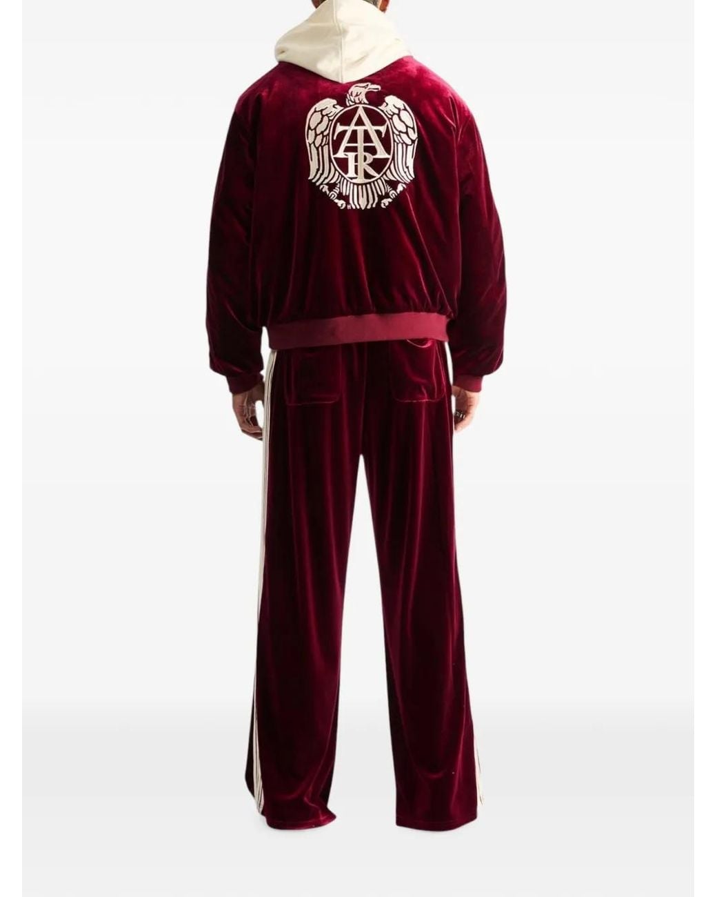 RTA Red Luxen Crest-Patch Track Pants for men