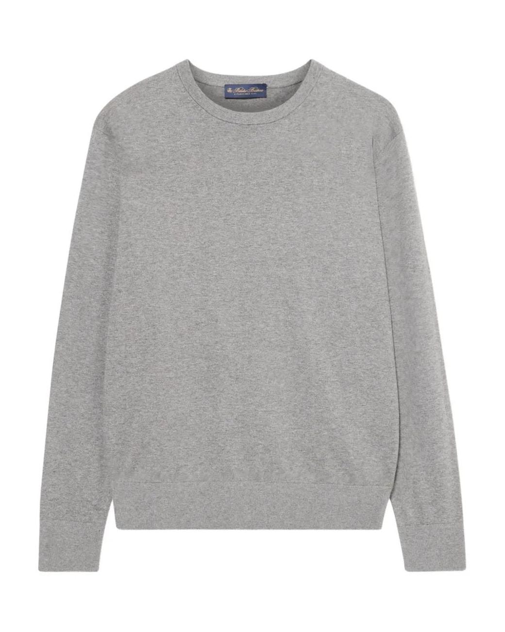 Brooks Brothers Gray Crew-Neck Sweater for men