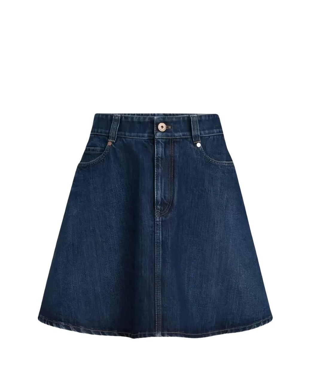 Brunello Cucinelli Blue A-Line Denim Mini Skirt