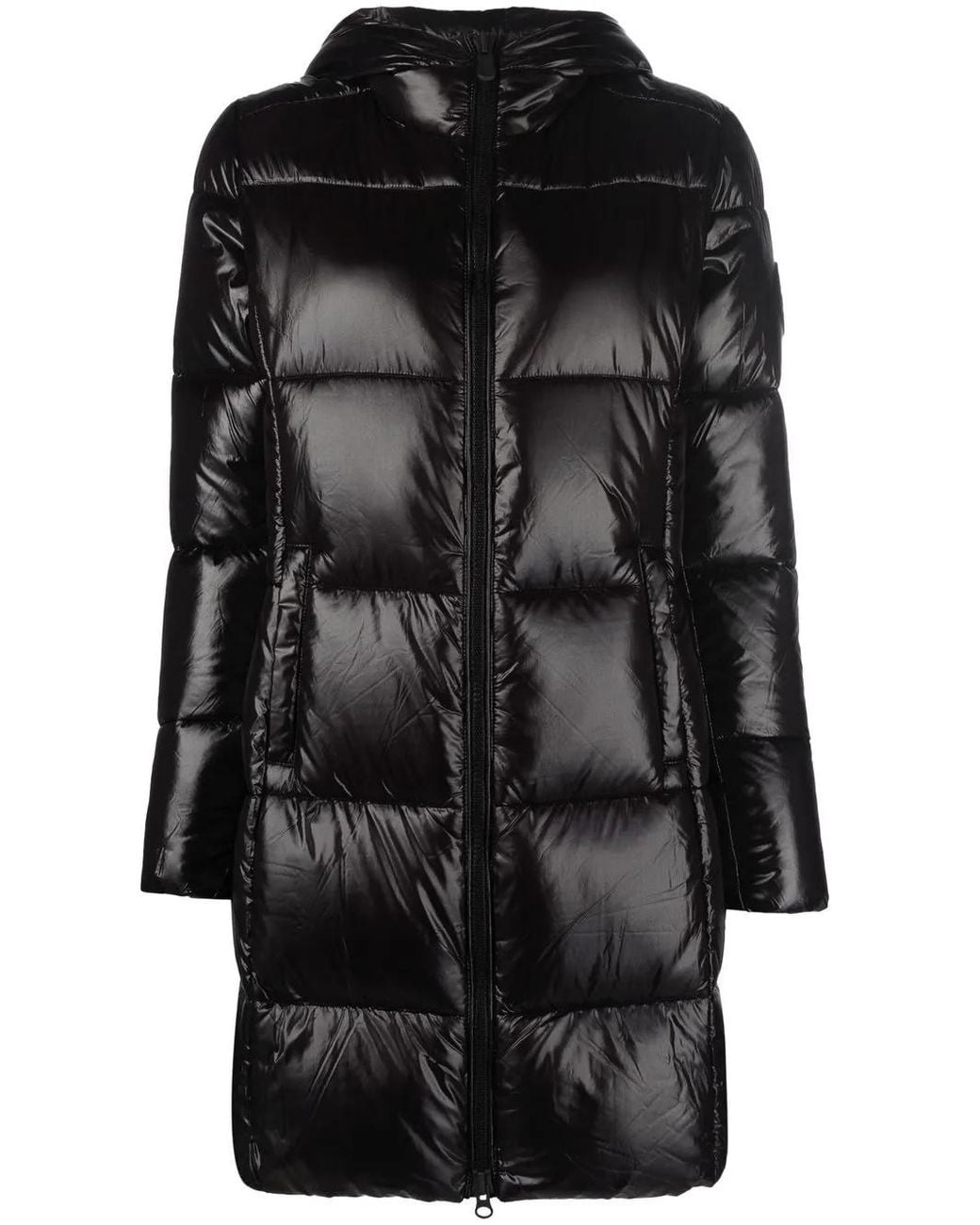 Save The Duck Black Ines Hooded Puffer Coat