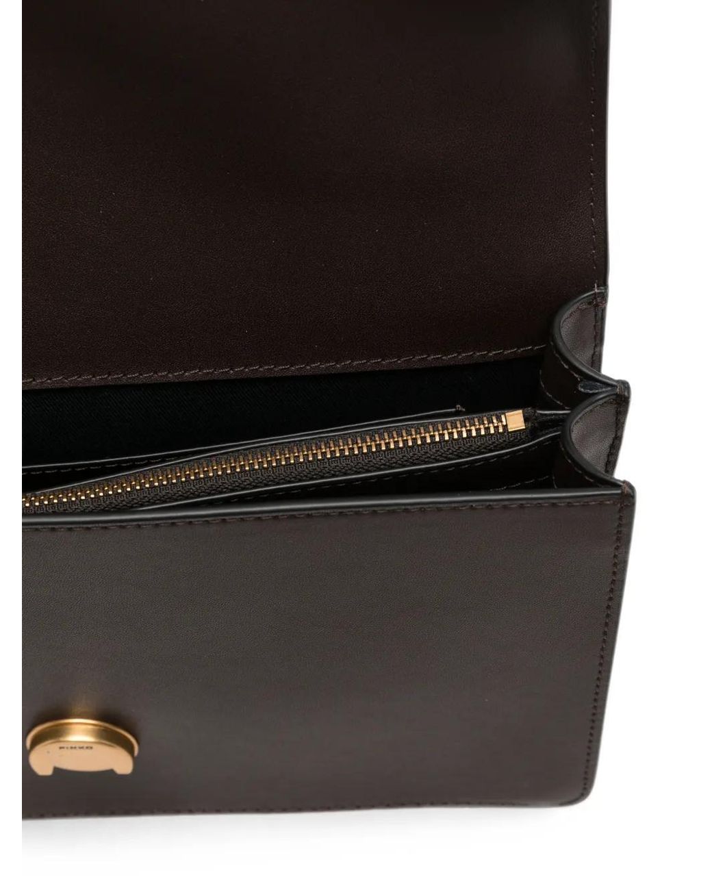Pinko Black Love Birds Leather Cross Body Bag