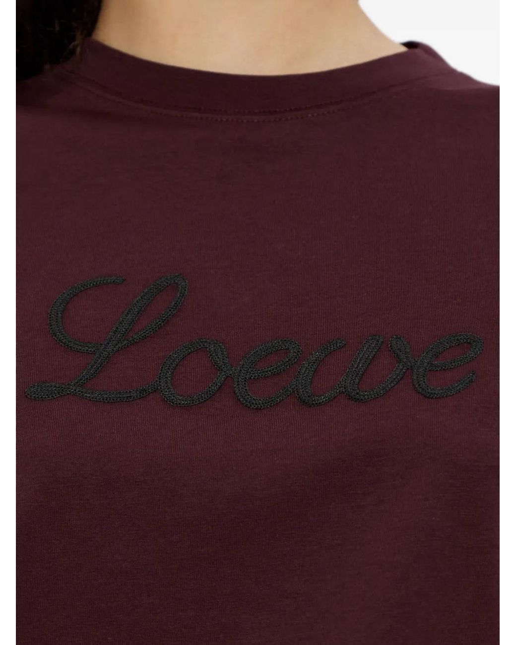 Loewe Purple Logo-Embroidered T-Shirt