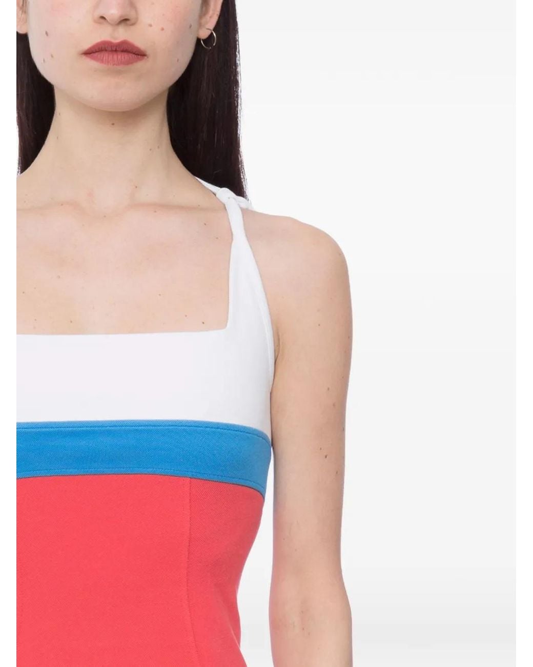 DSquared² Red Square-Neck Mini Dress