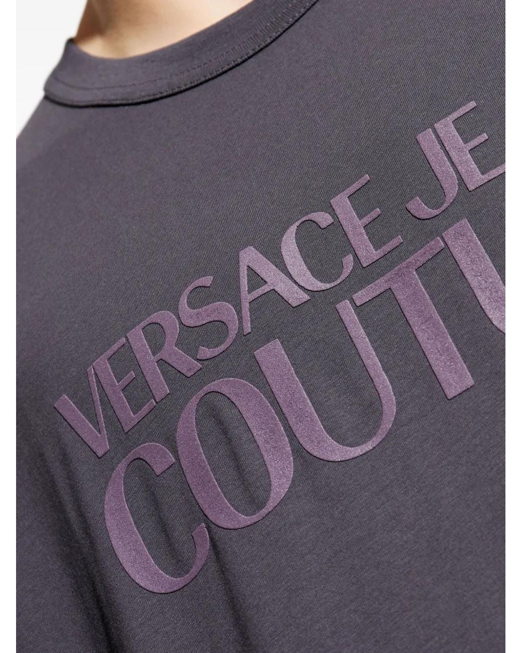 Versace Jeans Couture Blue Logo-Print T-Shirt for men