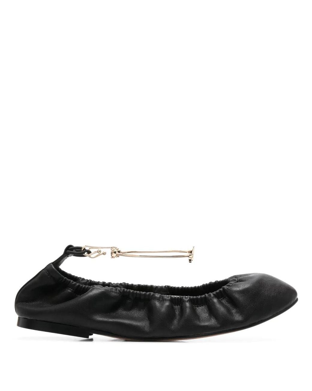 Twinset Black Ankle-Strap Ballerina Shoes