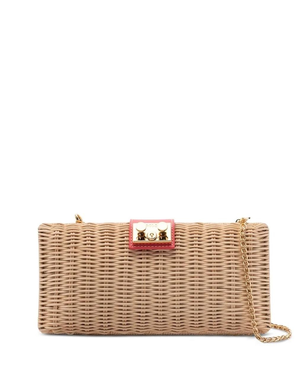 Rodo Brown Chain Clutch Bag