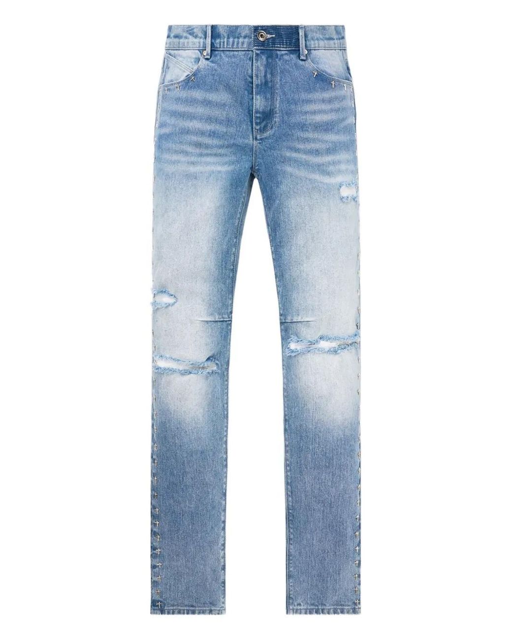 RTA Bryant Skinny Jeans Met Kruisprint in het Blue voor heren