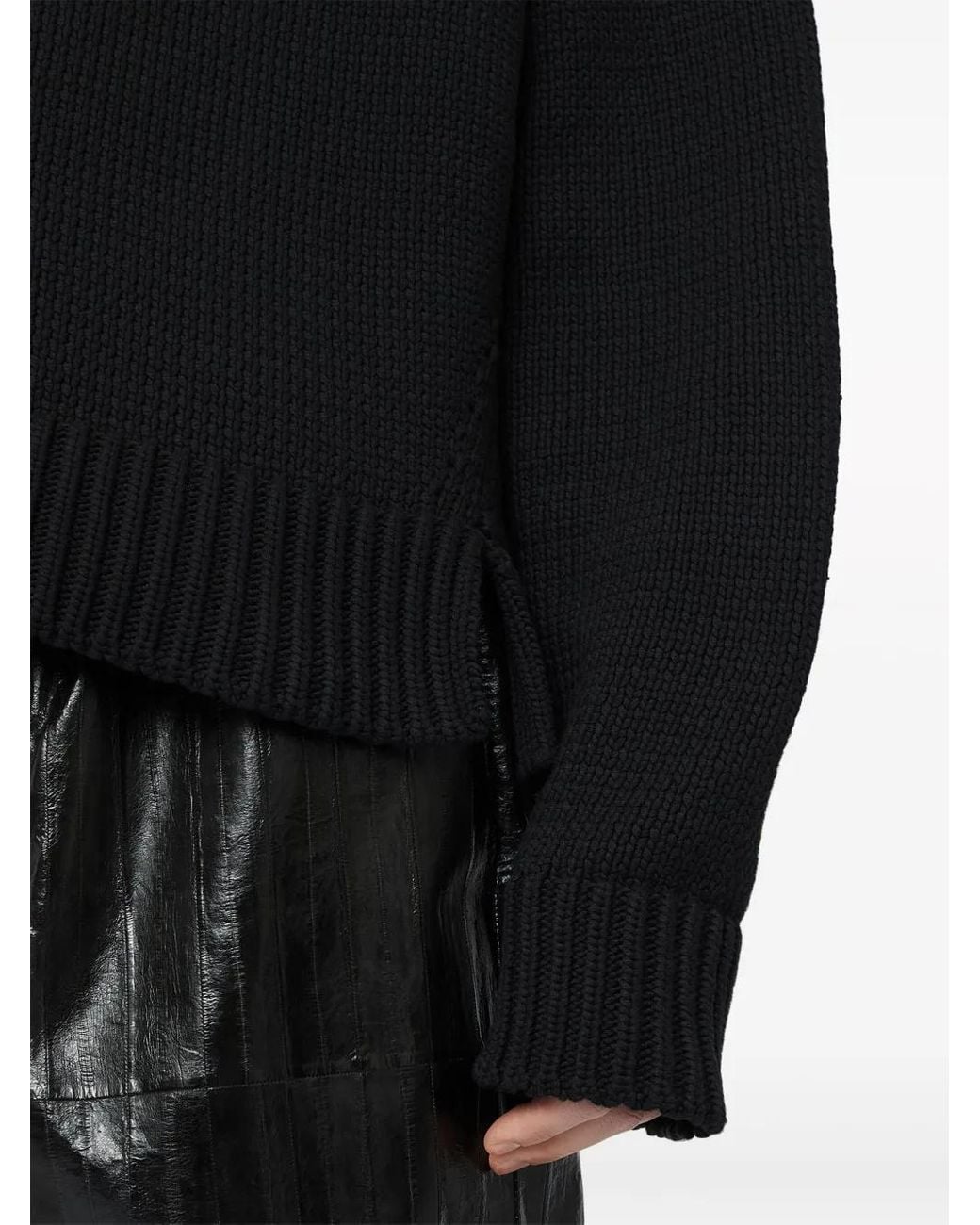 Jil Sander Black Crew-Neck Knitted Jumper for men