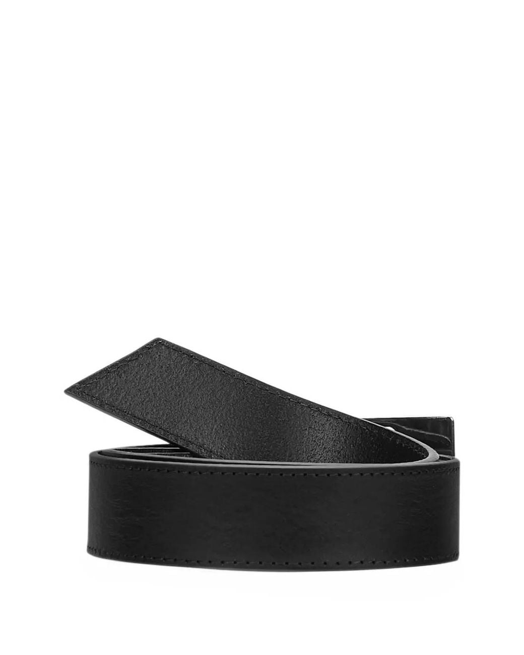 Karl Lagerfeld Black Chain-Detail Leather Belt