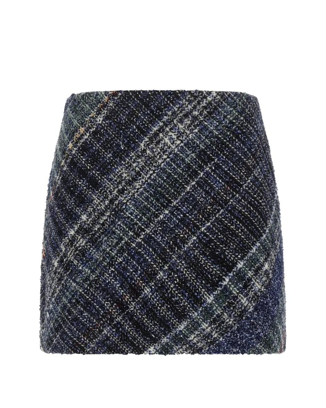 Missoni Gray Wool-Blend Check Mini Skirt