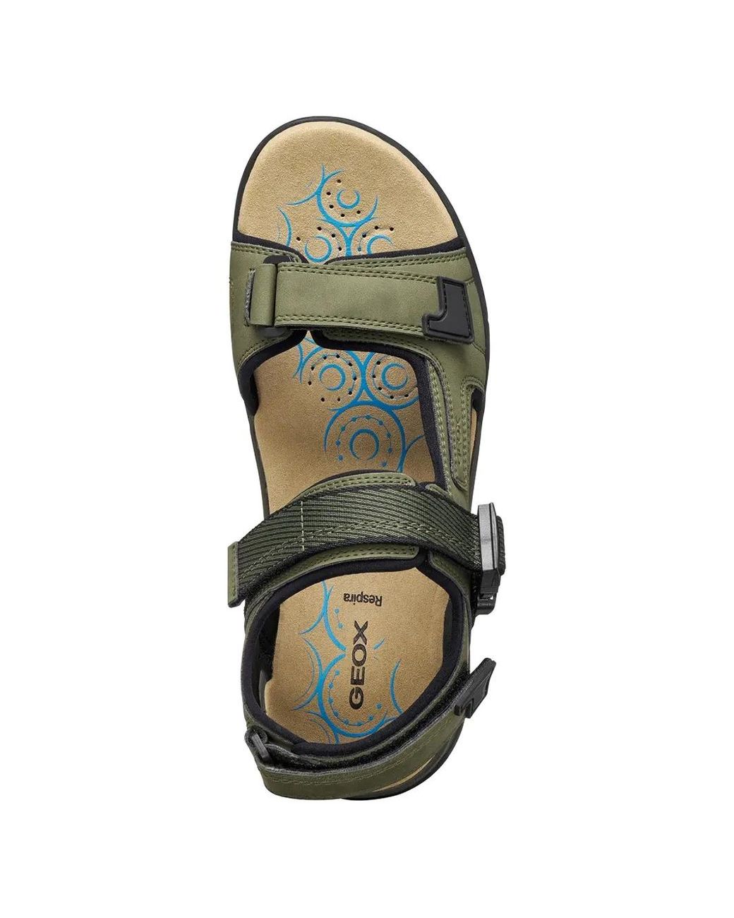 Geox Green Touch-Strap Buckle-Fastening Sandals for men