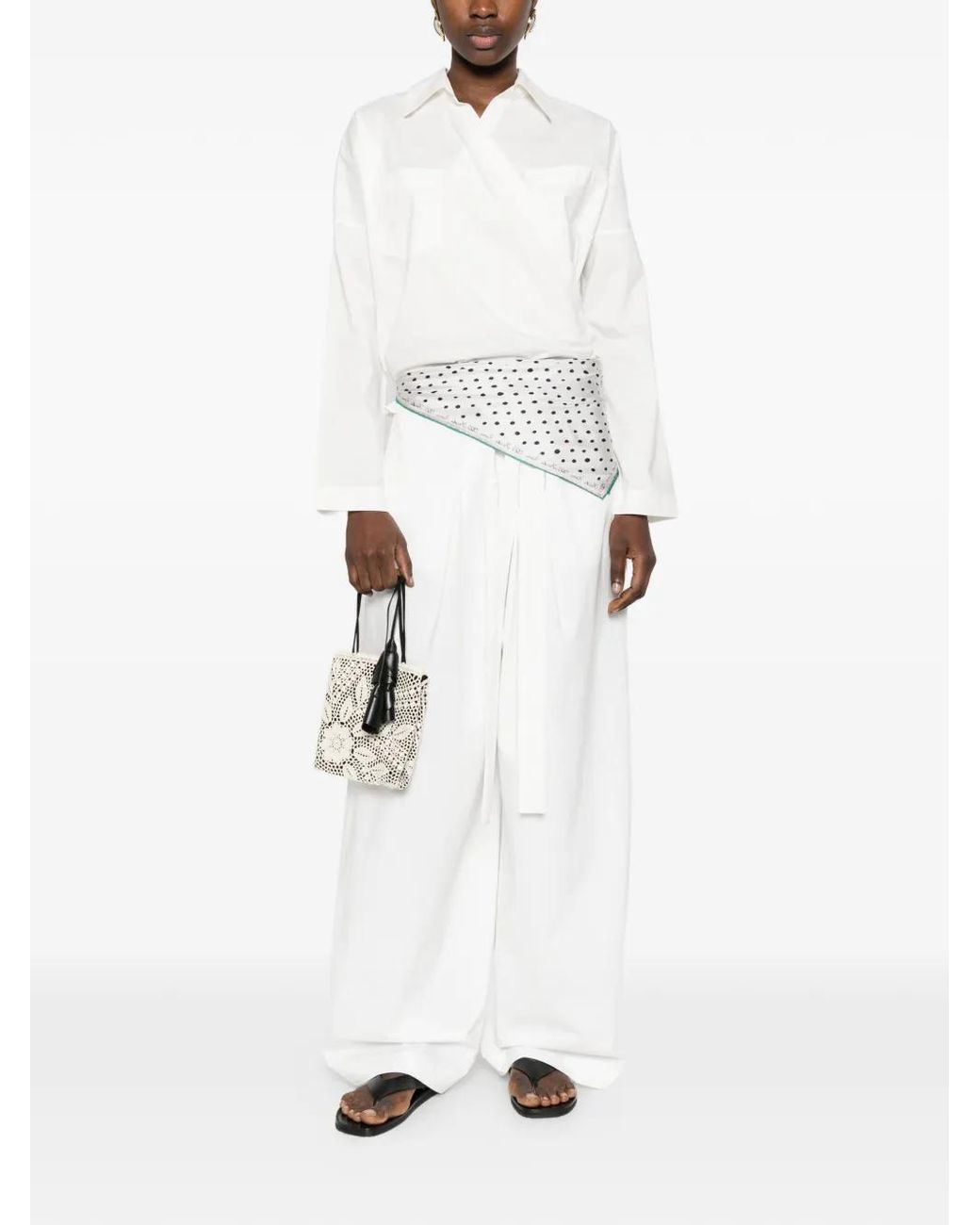 IRO White Chemise À Poches Et À Design Croisé