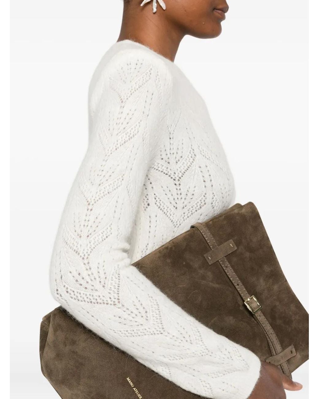 P.A.R.O.S.H. White Chevron-Pattern Sweater