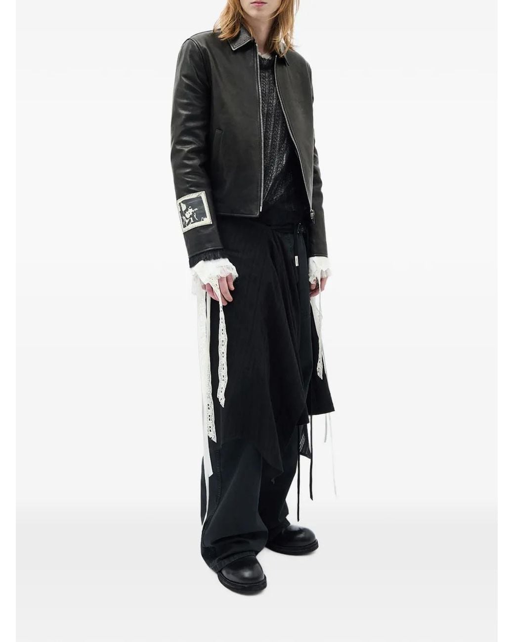 Ann Demeulemeester Black Monder Drawstring Trousers for men