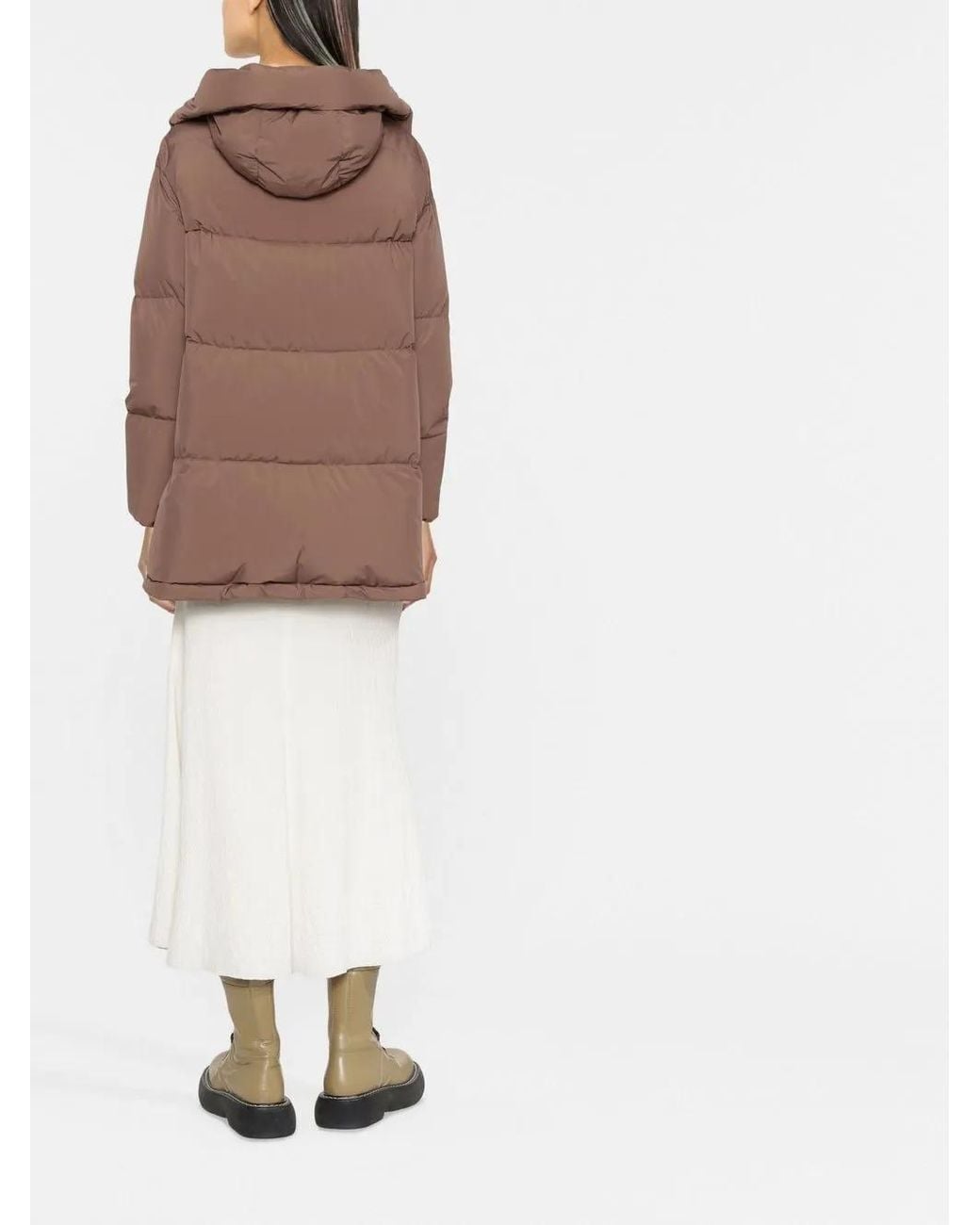 Moorer Brown Callio Hooded Puffer Jacket