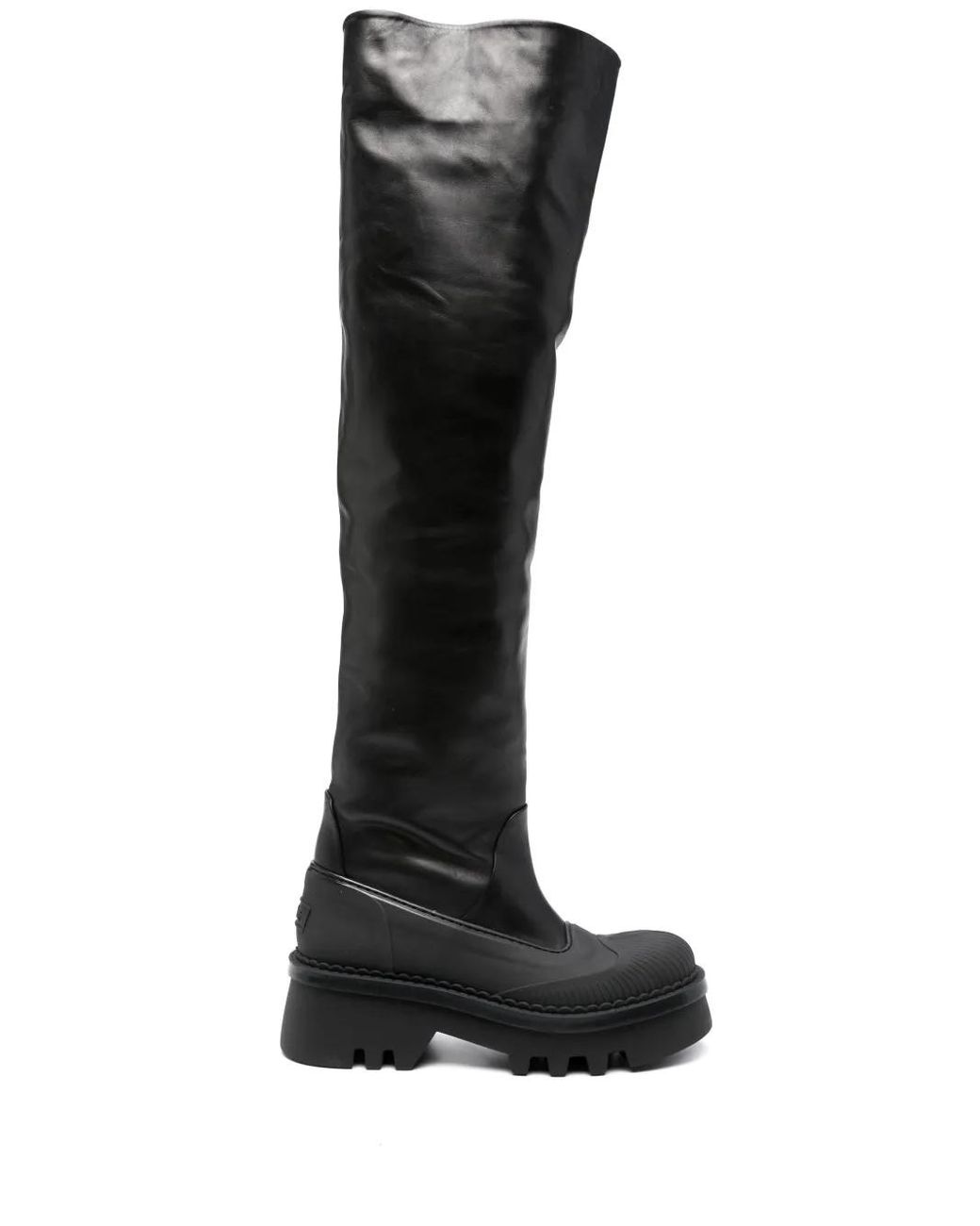 Chloé Black Raina 50Mm Thigh-High Leather Boots
