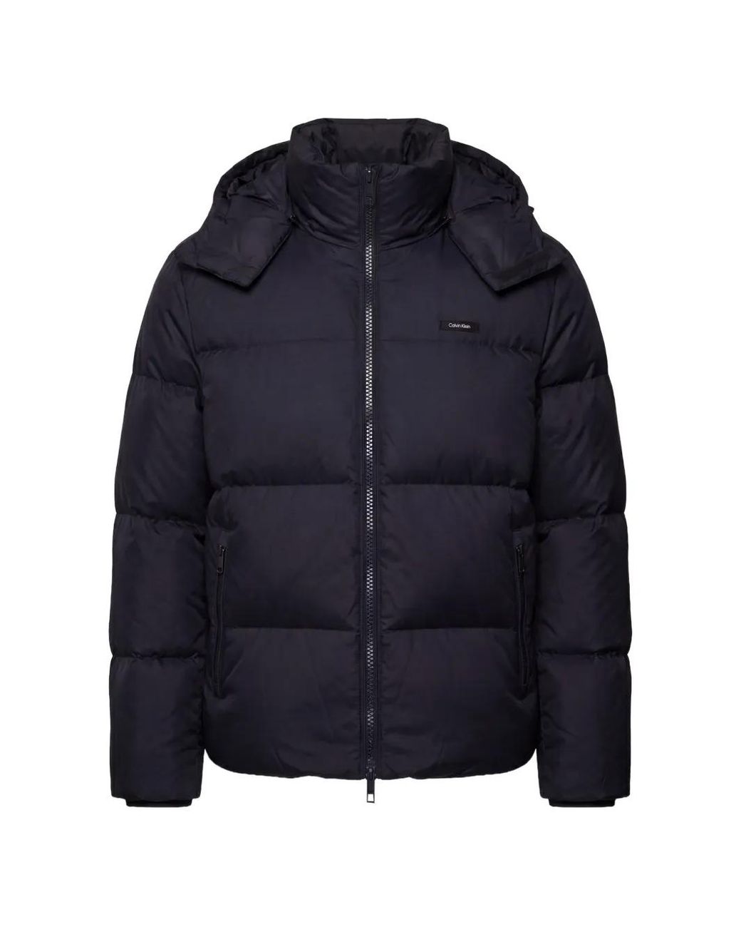 Calvin Klein Blue Hooded Padded Jacket for men