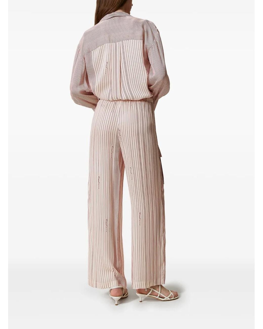 Twinset White Satin Trousers