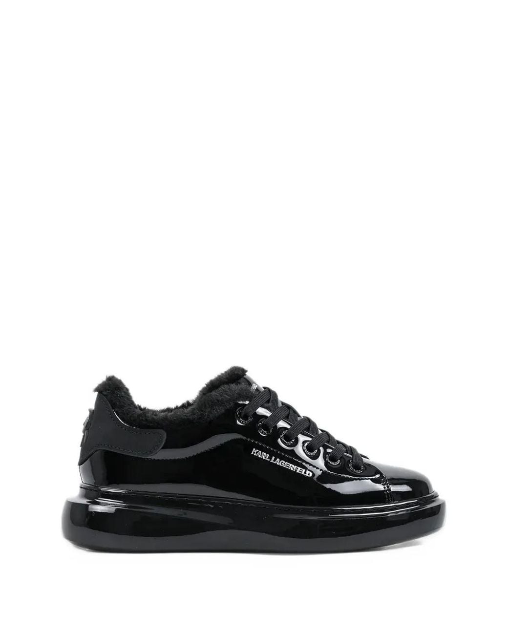 Karl Lagerfeld Black Logo-Lettering Sneakers